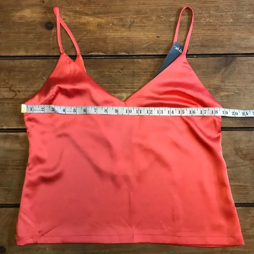 Nasty Gal V You Never Satin Cami Coral Pink Size 10 NWT